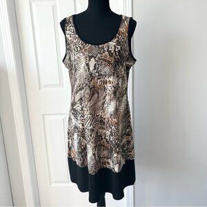 Prelude Tiger Print  Sequins Accent Jersey Sleeveless Dress